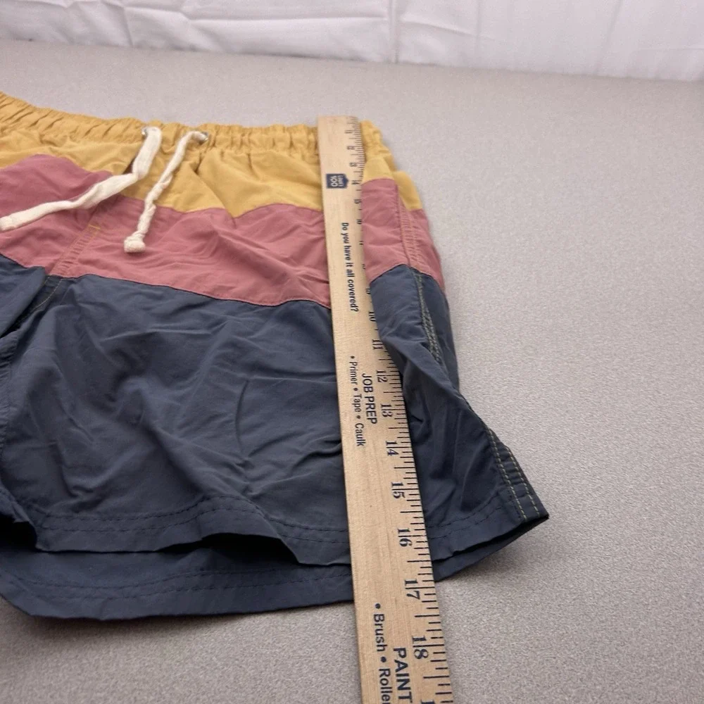Body Glove Vintage Swim Trunks Colorblock Pastel Yellow Pink Blue Size M 32 Surf